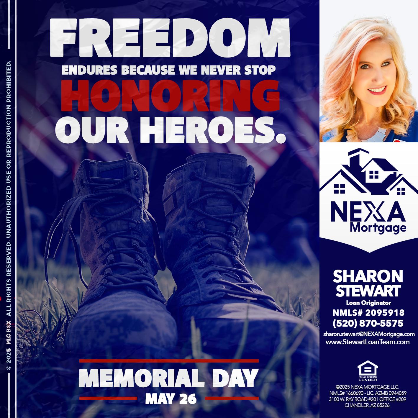 Memorial Day - Sharon Stewart -Mortgage Loan Originator Memorial Day - Sharon Stewart -Mortgage Loan Originator