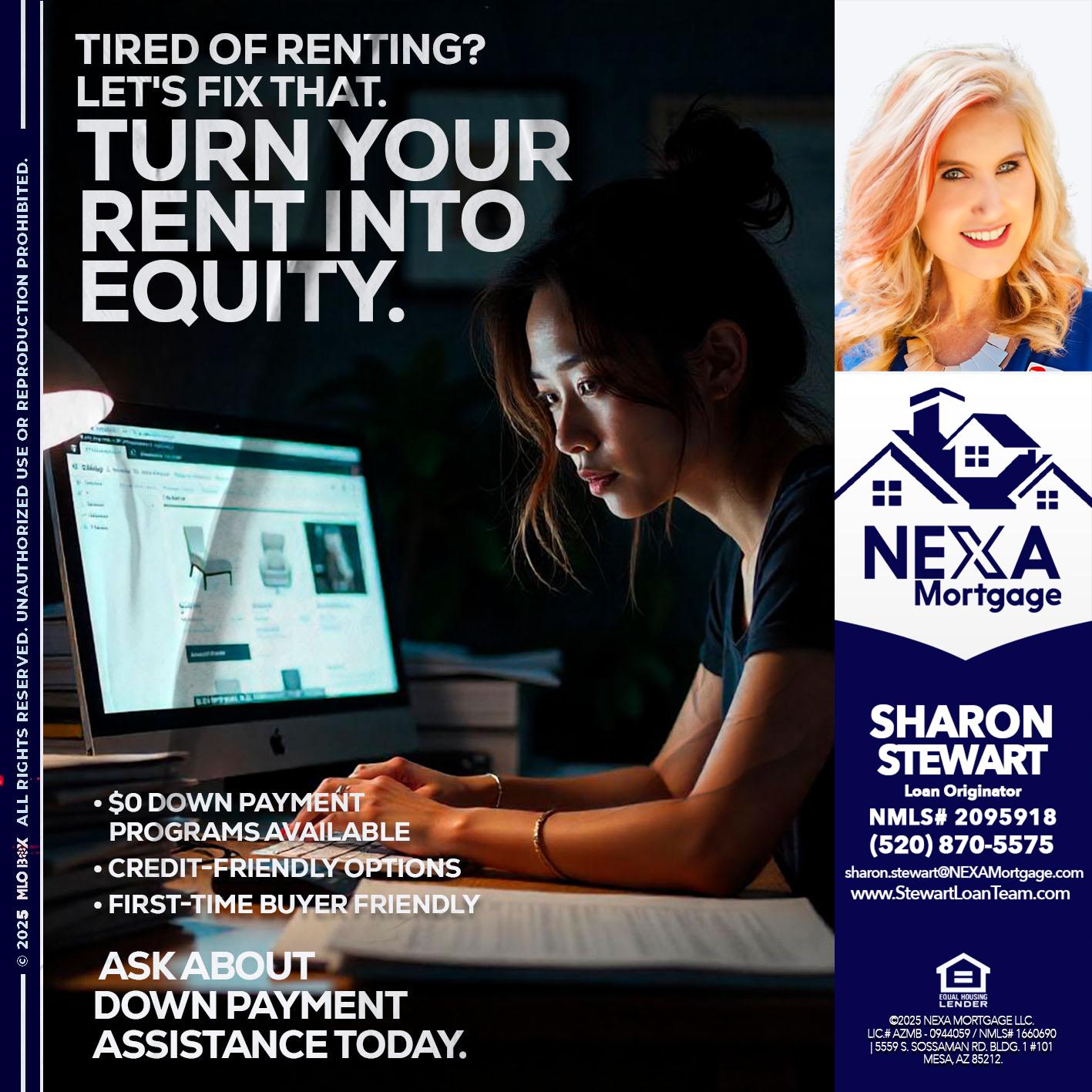 tired of renting? - Sharon Stewart -Mortgage Loan Originator
