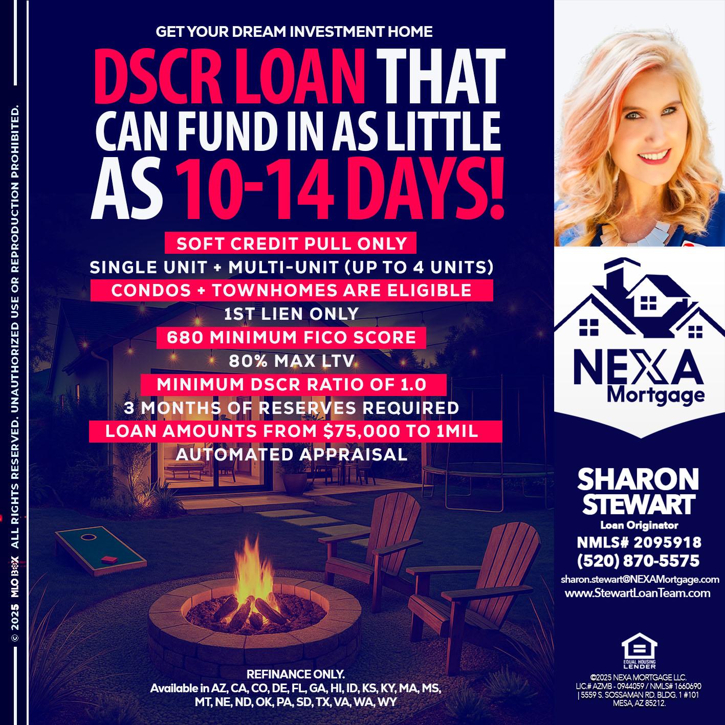 DSCR LOAN - Sharon Stewart -Mortgage Loan Originator