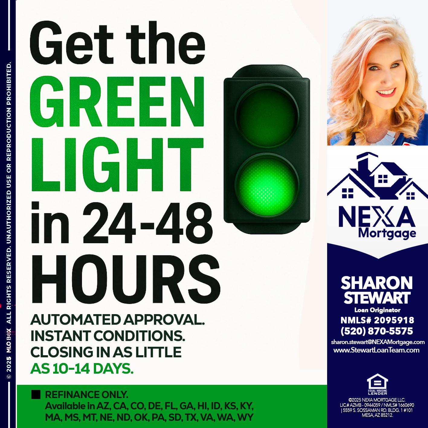 GET THE GREEN LIGHT - Sharon Stewart -Mortgage Loan Originator
