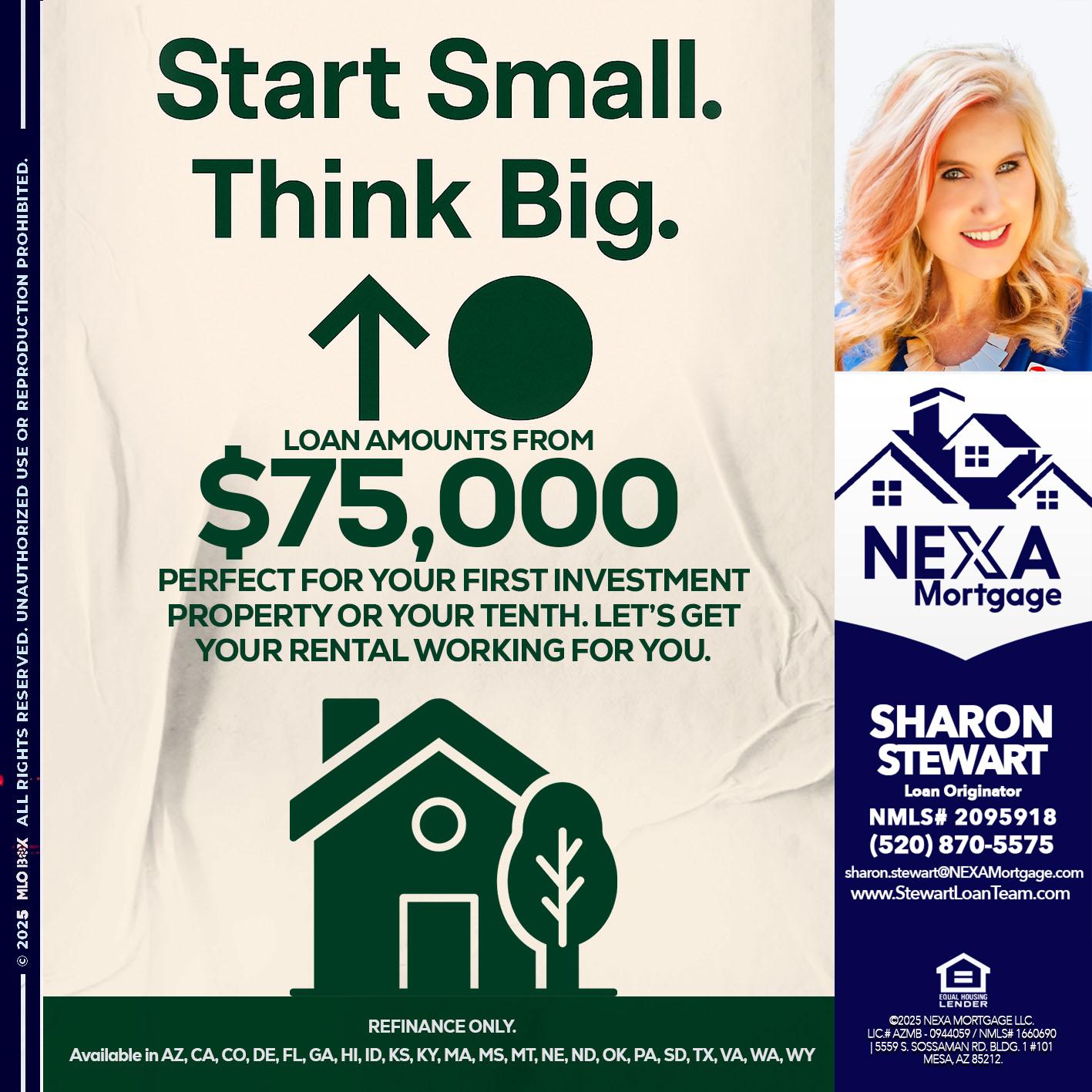 START SMALL - Sharon Stewart -Mortgage Loan Originator