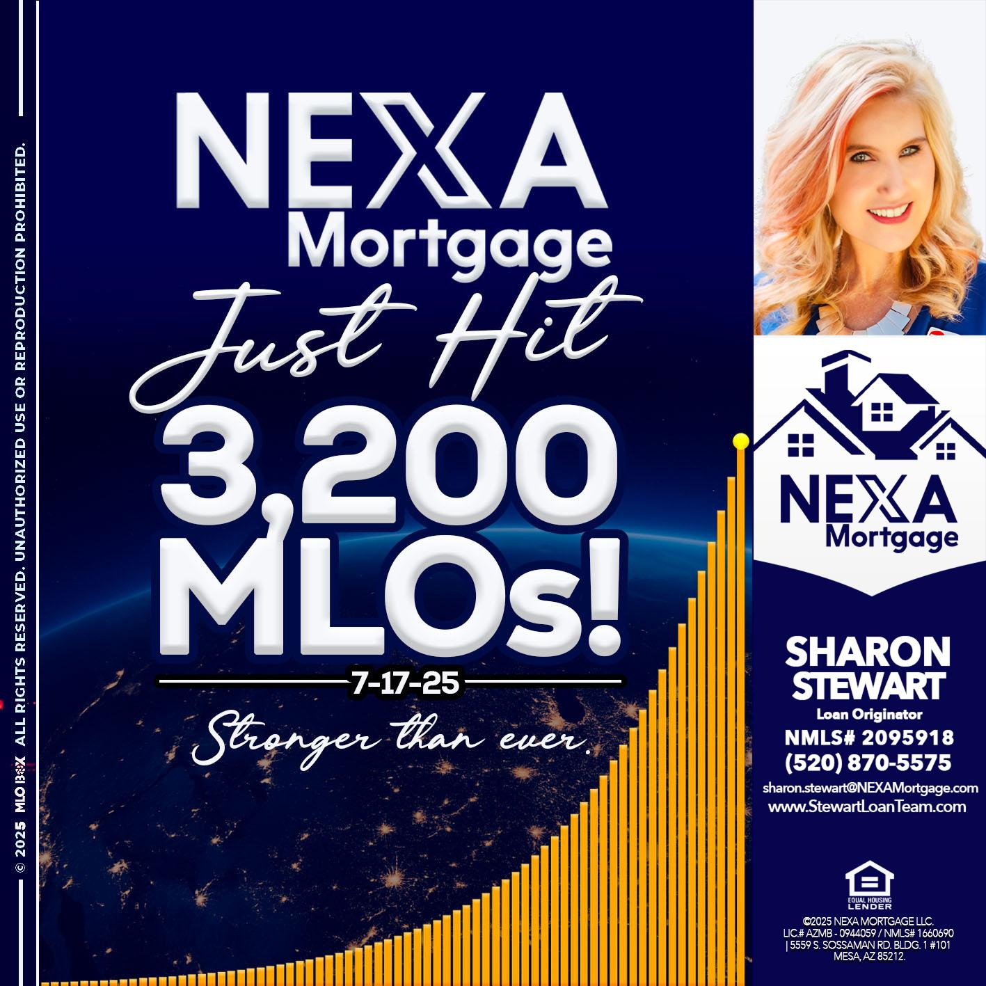 JUST HIT 3,200 MLOs - Sharon Stewart -Mortgage Loan Originator