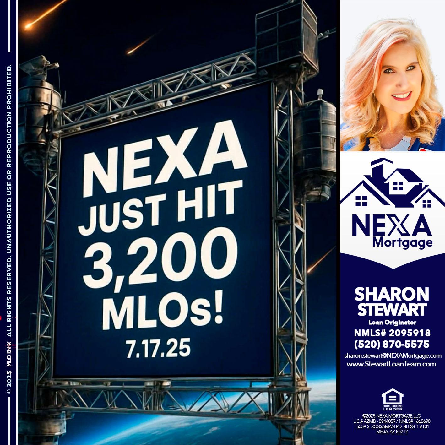 NEXA JUST HIT 3,200 - Sharon Stewart -Mortgage Loan Originator