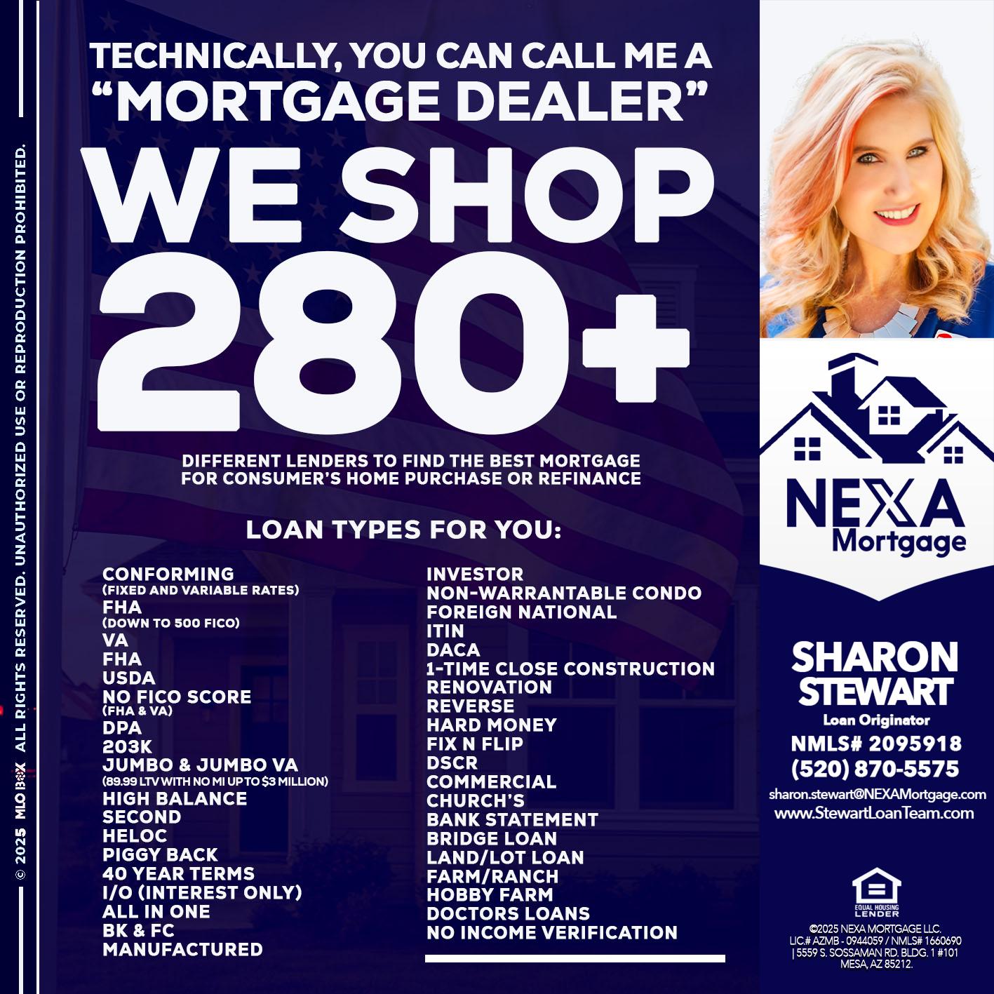 WE SHOP 280 + - Sharon Stewart -Mortgage Loan Originator