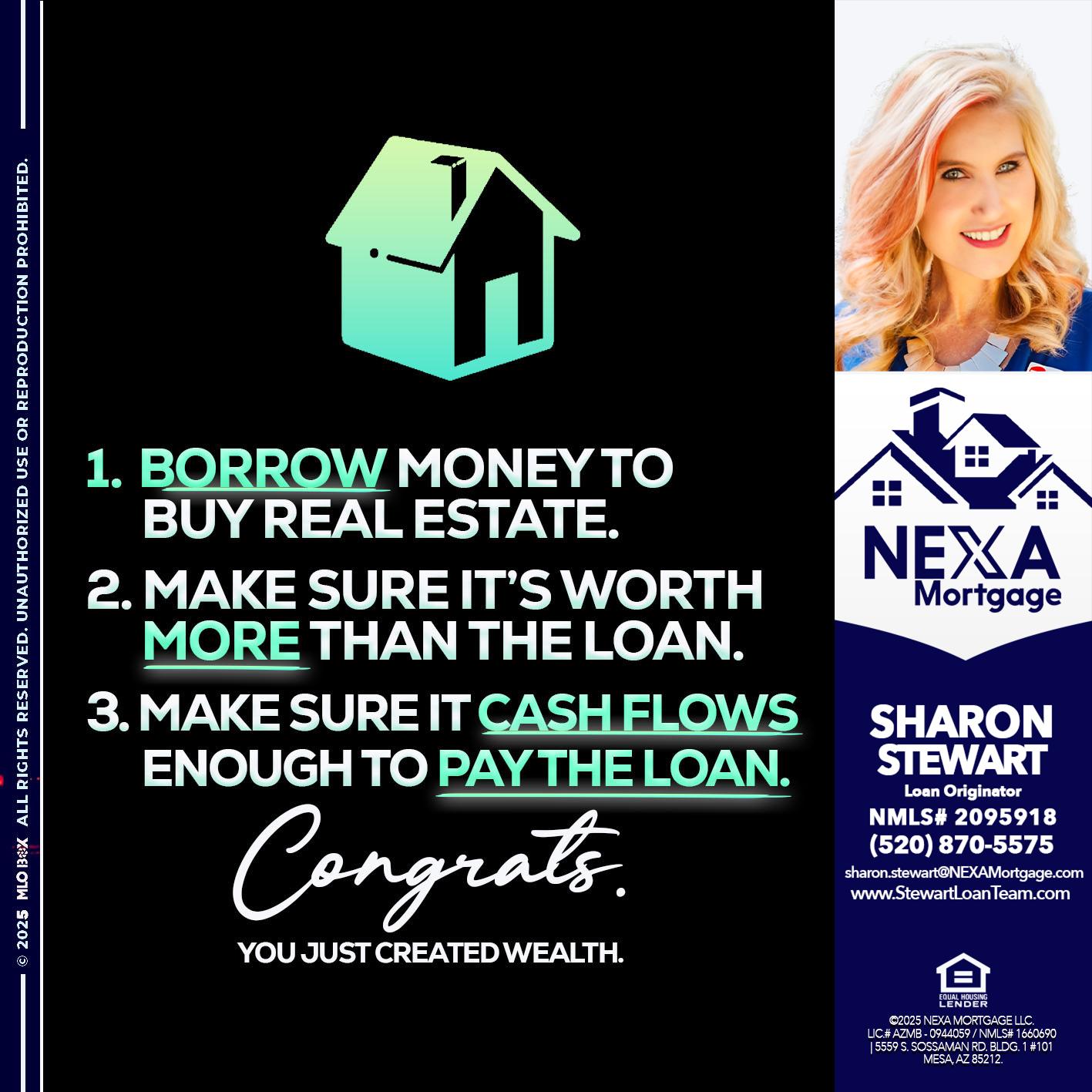 BORROW MONEY - Sharon Stewart -Mortgage Loan Originator