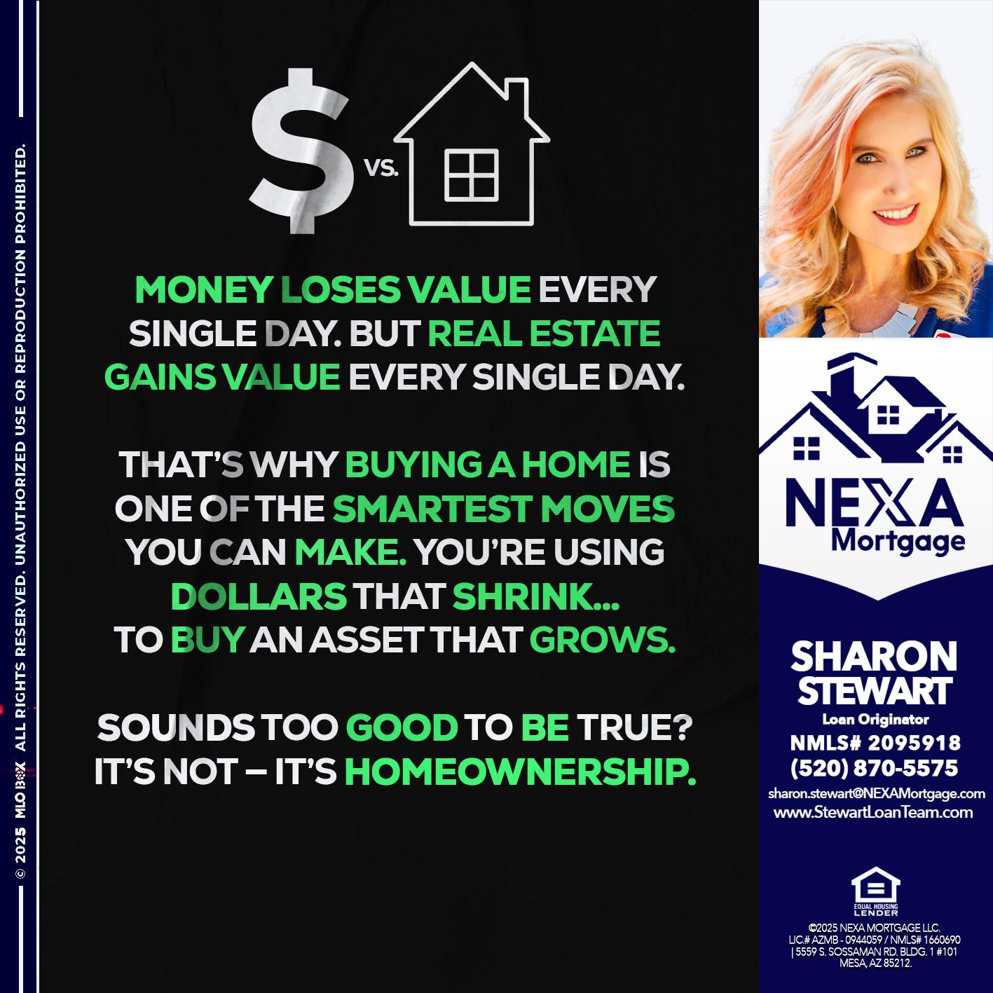 MONEY LOSES VALUE - Sharon Stewart -Mortgage Loan Originator MONEY LOSES VALUE - Sharon Stewart -Mortgage Loan Originator