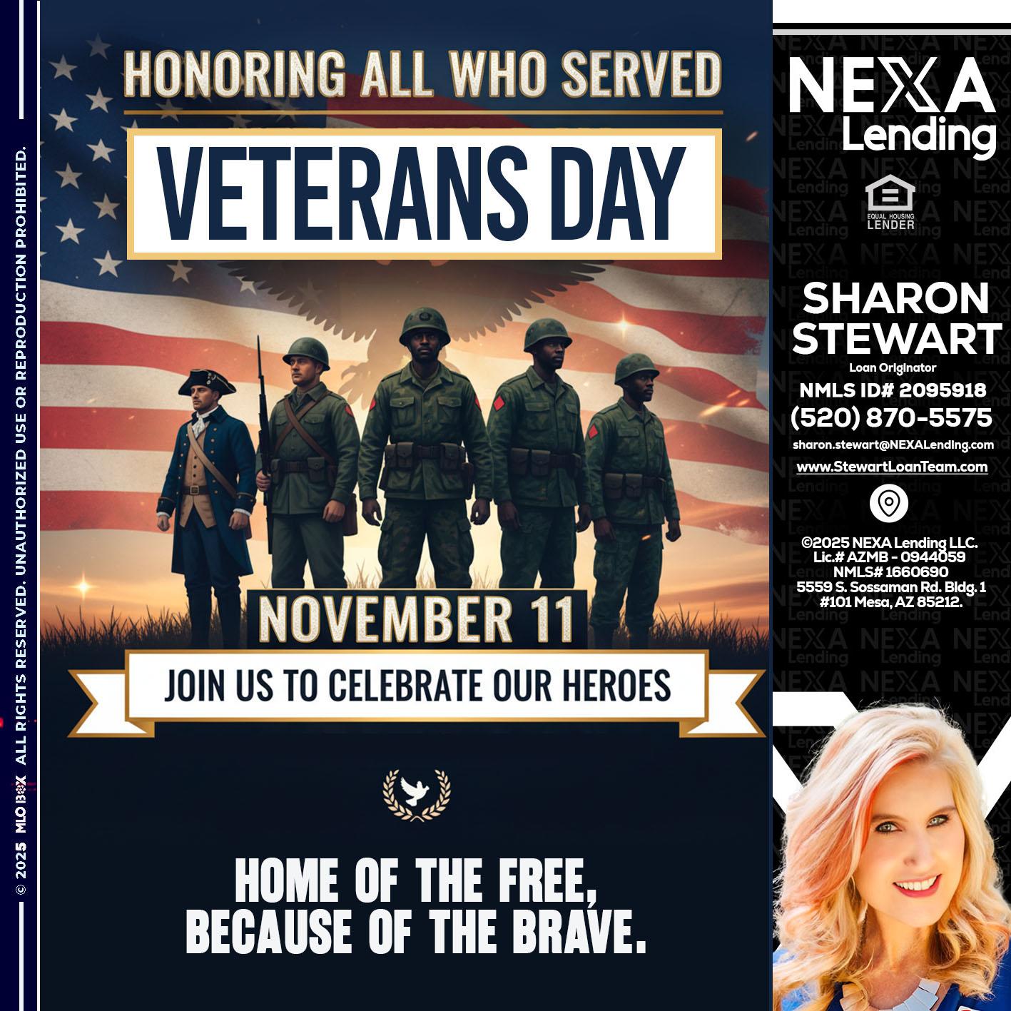 VETERANS DAY - Sharon Stewart -Mortgage Loan Originator