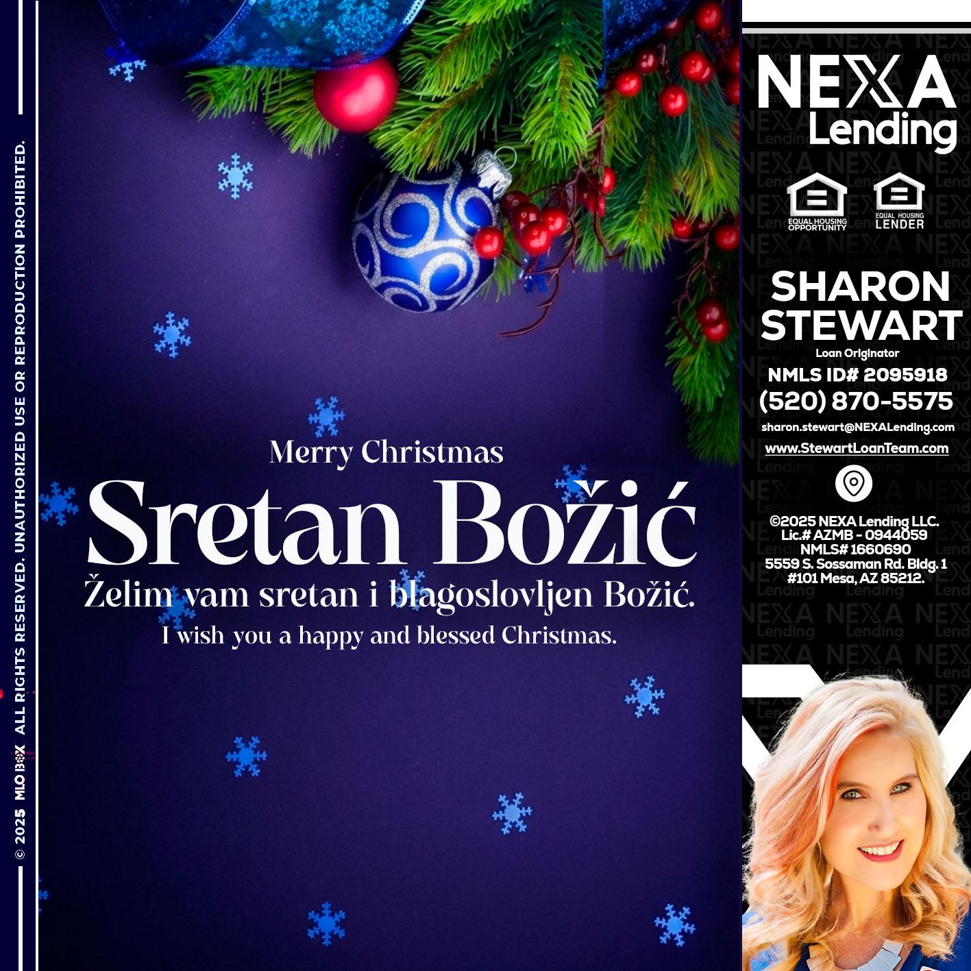Sretan Božić - Sharon Stewart -Mortgage Loan Originator