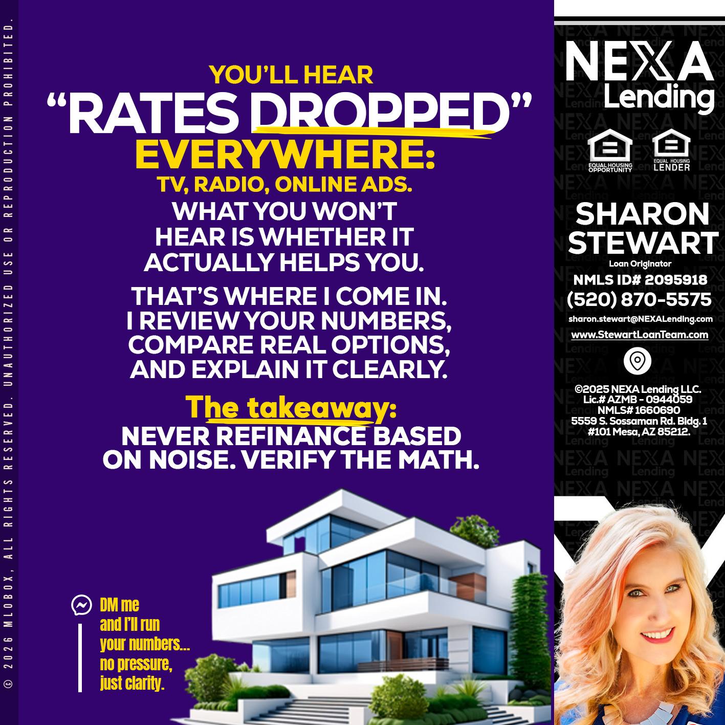 RATES DOPPED - Sharon Stewart -Mortgage Loan Originator