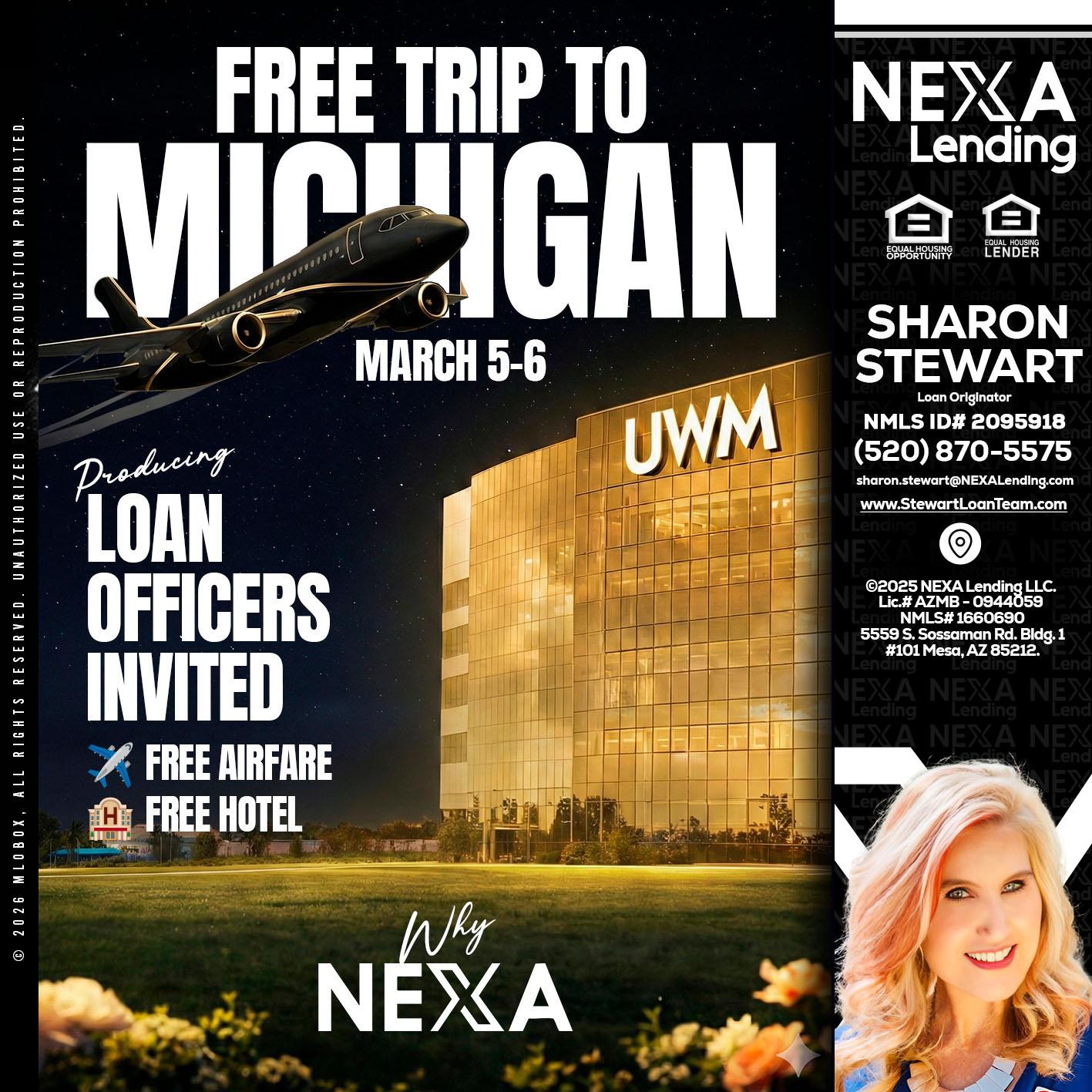 free Michigan trip - Sharon Stewart -Mortgage Loan Originator