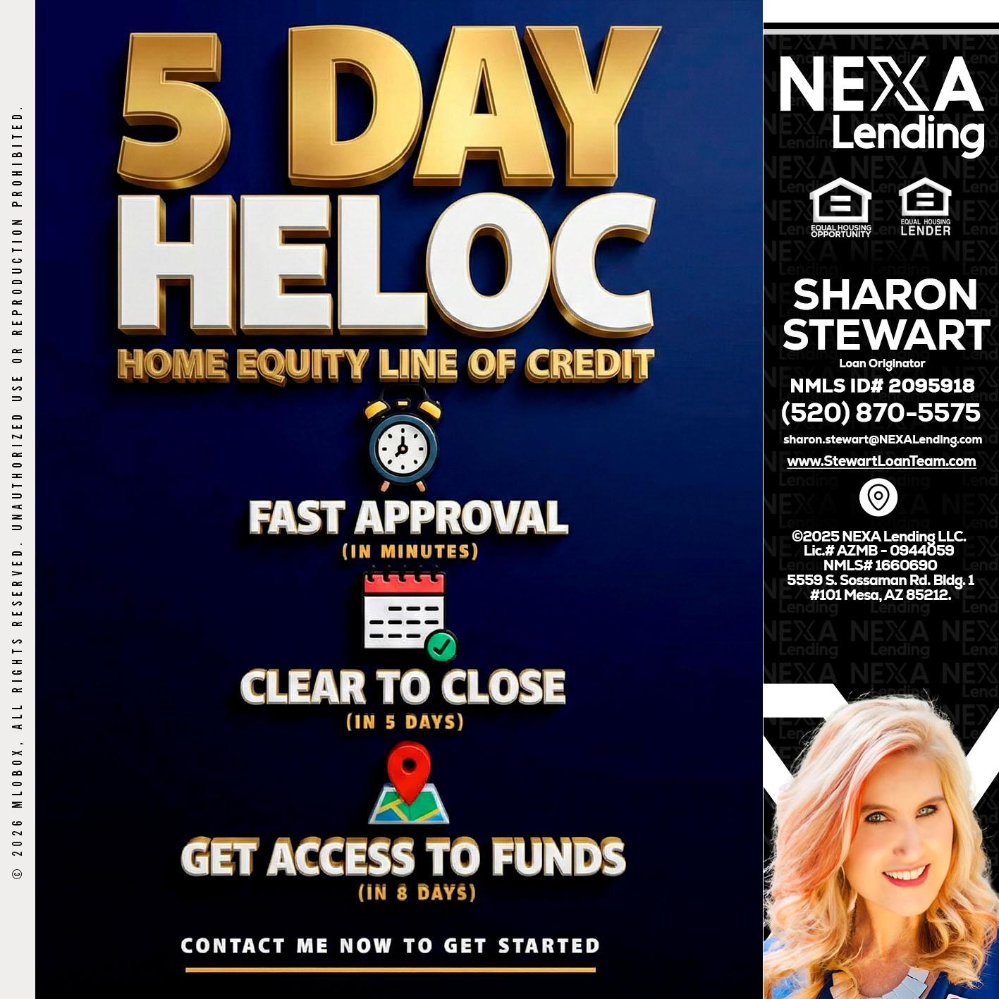 5 day hello - Sharon Stewart -Mortgage Loan Originator