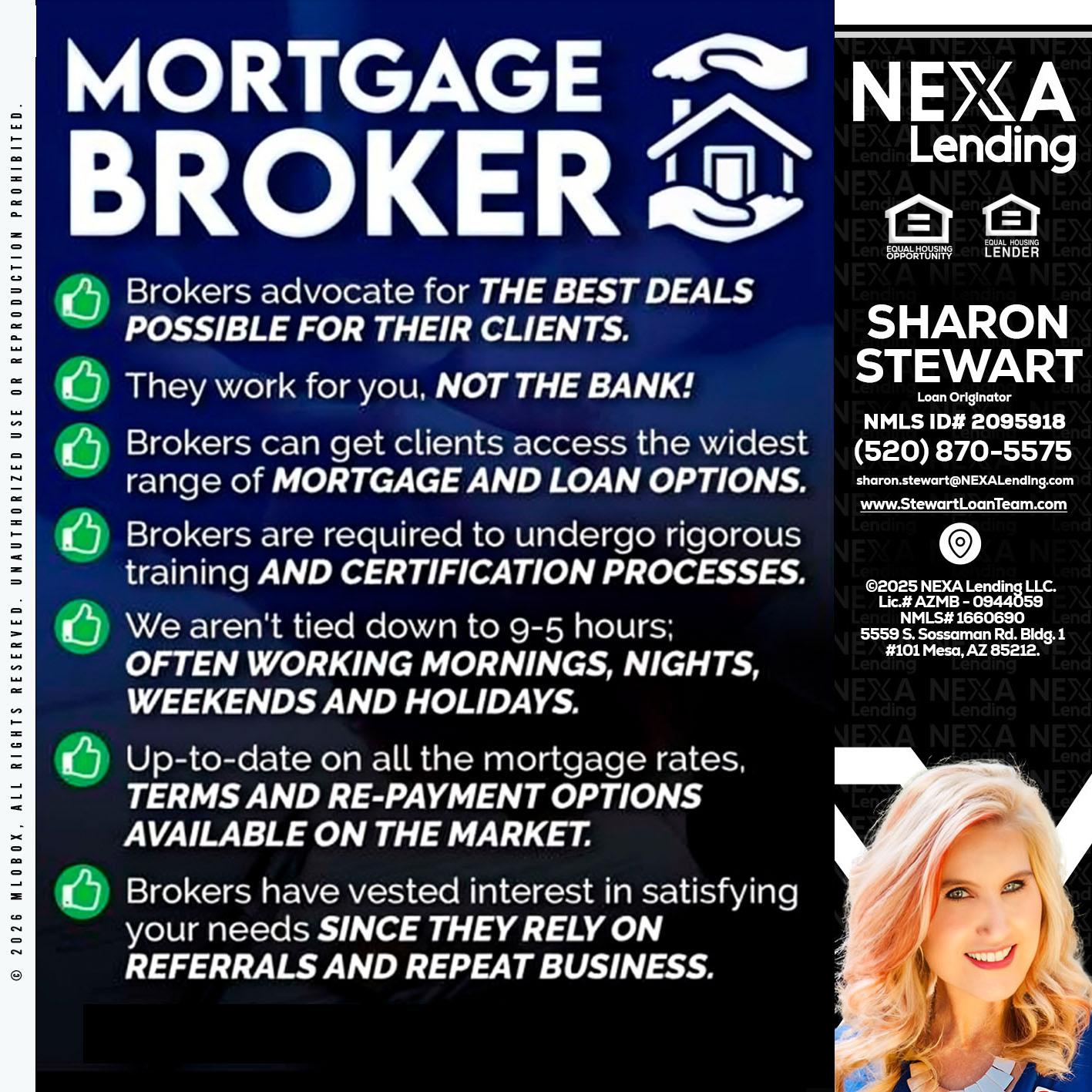 MORTGAGE BROKER - Sharon Stewart -Mortgage Loan Originator