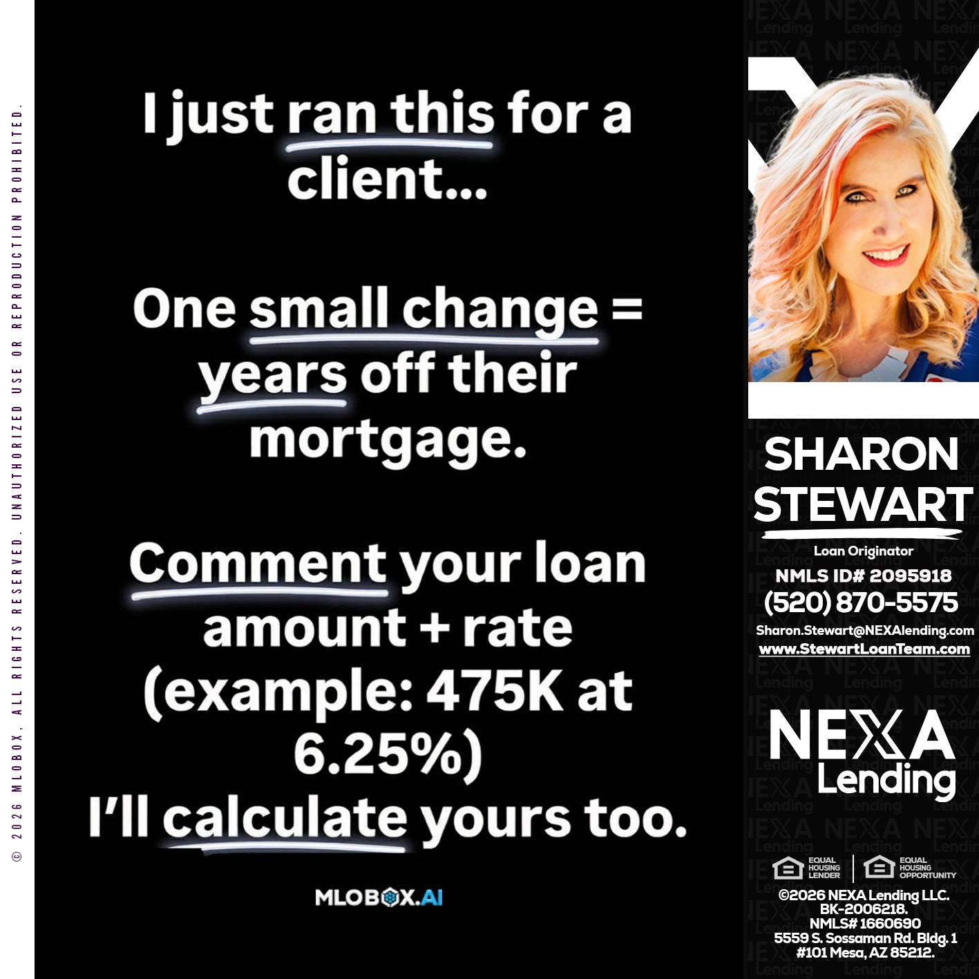 I JUST RAN - Sharon Stewart -Mortgage Loan Originator