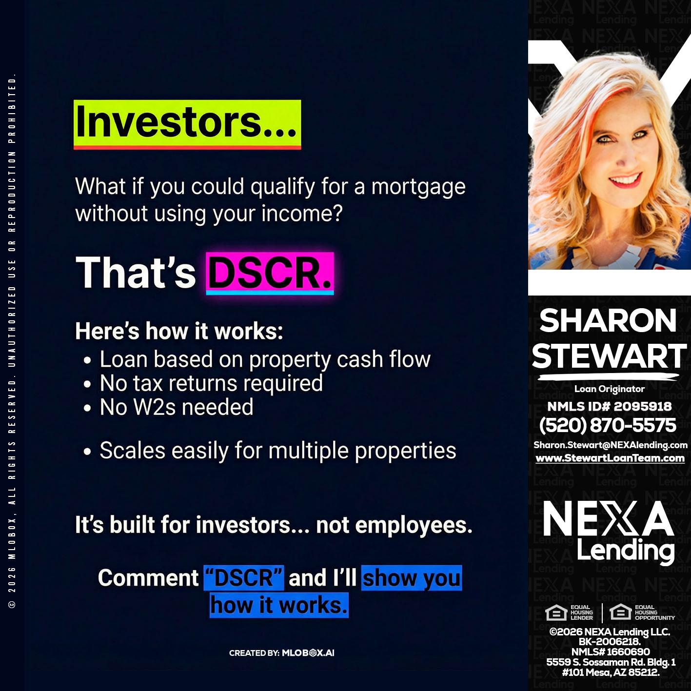 INVESTORS - Sharon Stewart -Mortgage Loan Originator