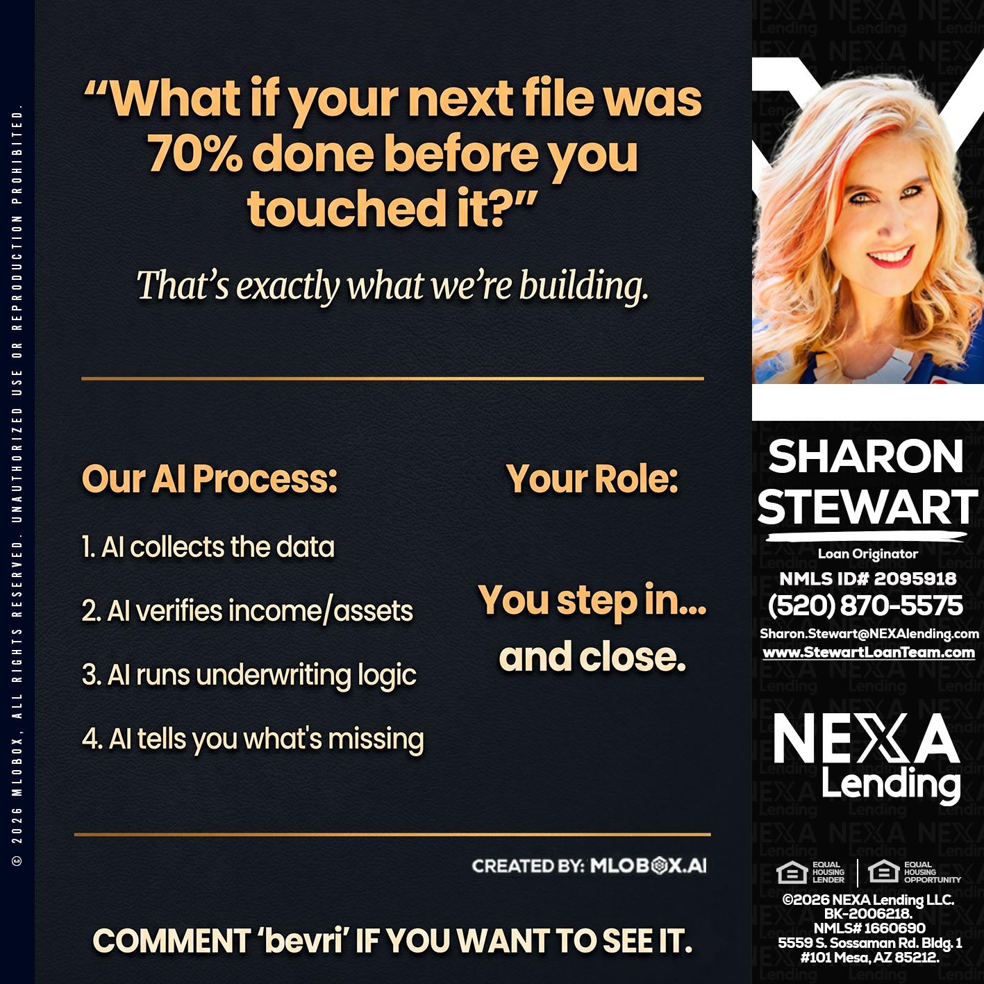 WHAT IF YOUR - Sharon Stewart -Mortgage Loan Originator