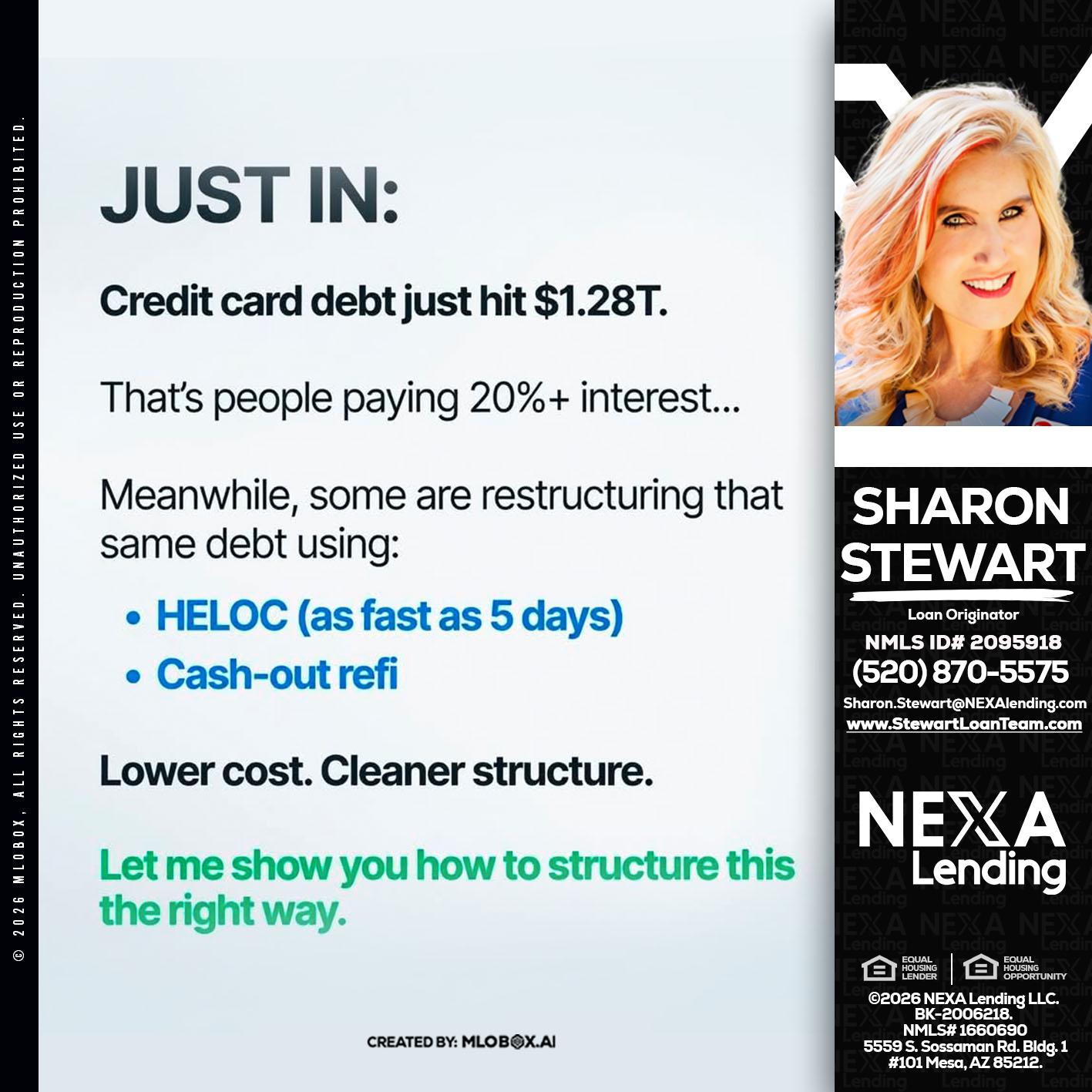 JUST IN - Sharon Stewart -Mortgage Loan Originator
