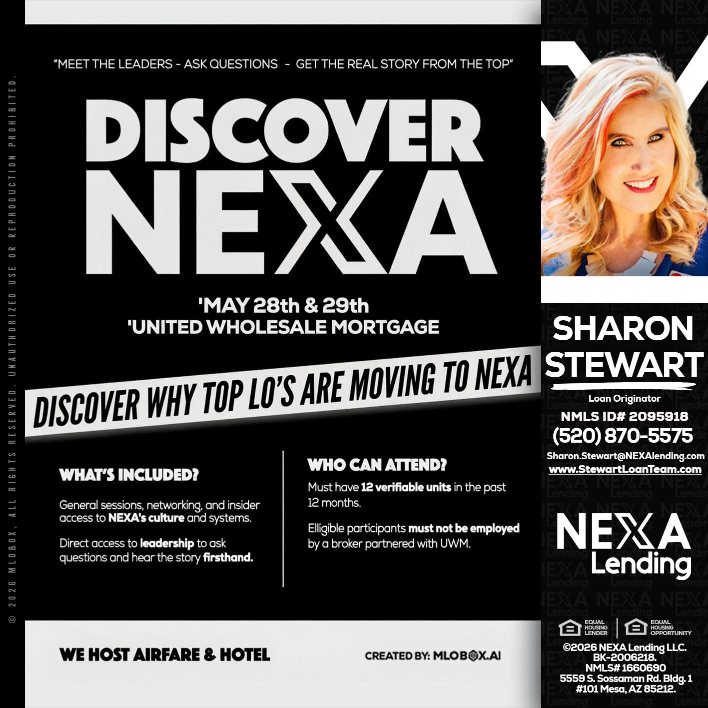 DISCOVER NEXA - Sharon Stewart -Mortgage Loan Originator