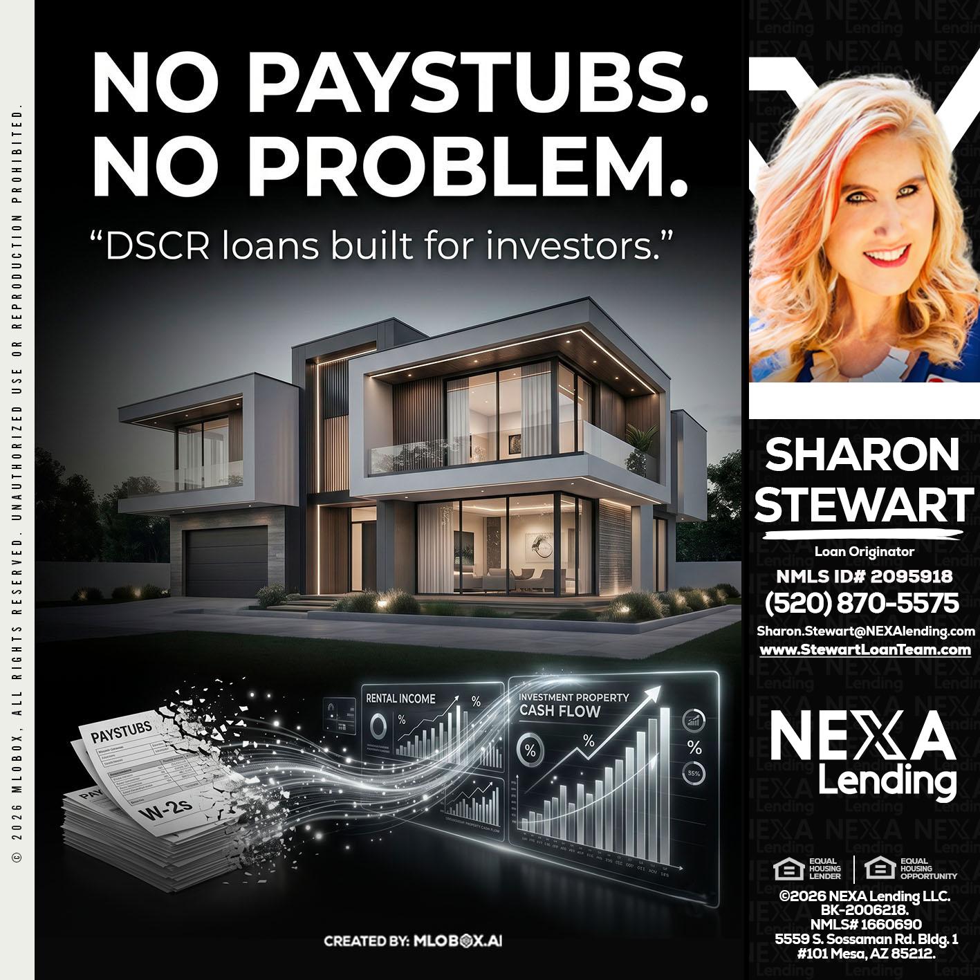 no paystub - Sharon Stewart -Mortgage Loan Originator