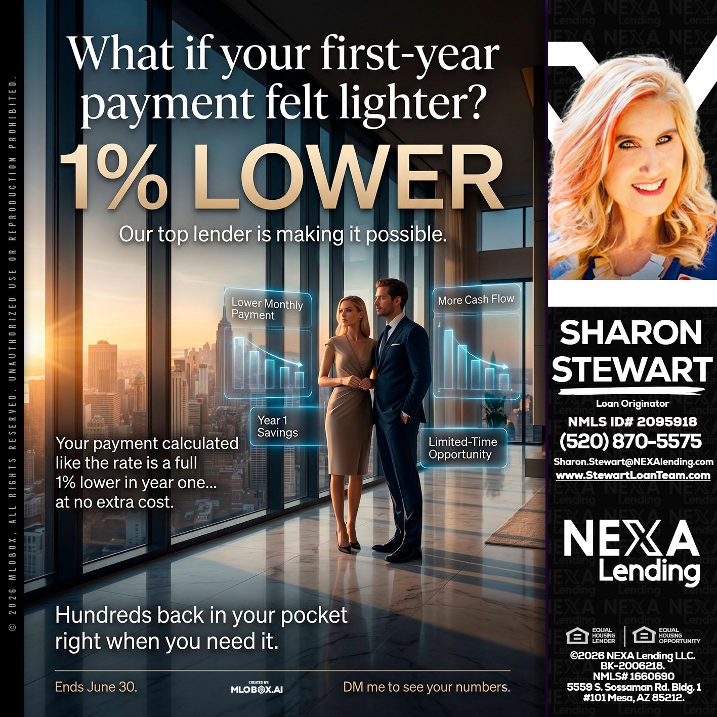 1% LOWER - Sharon Stewart -Mortgage Loan Originator