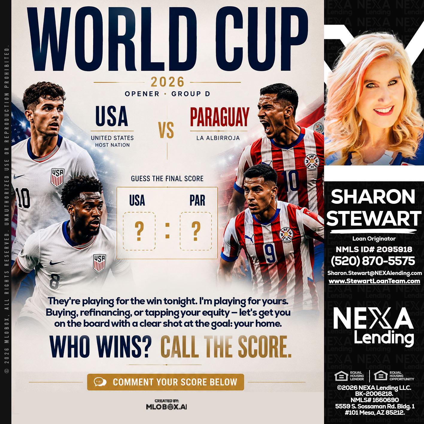 WORLD CUP 2026 - Sharon Stewart -Mortgage Loan Originator
