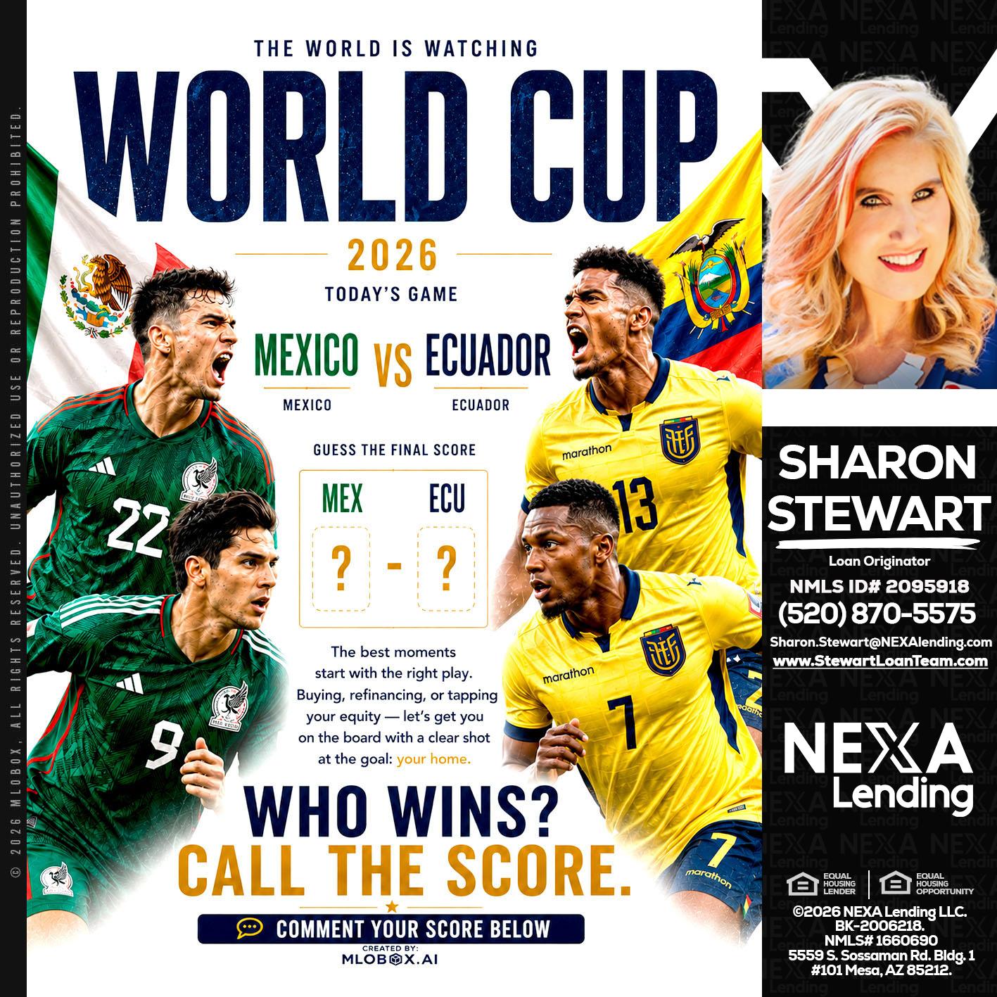 WORLD CUP 2026 - Sharon Stewart -Mortgage Loan Originator