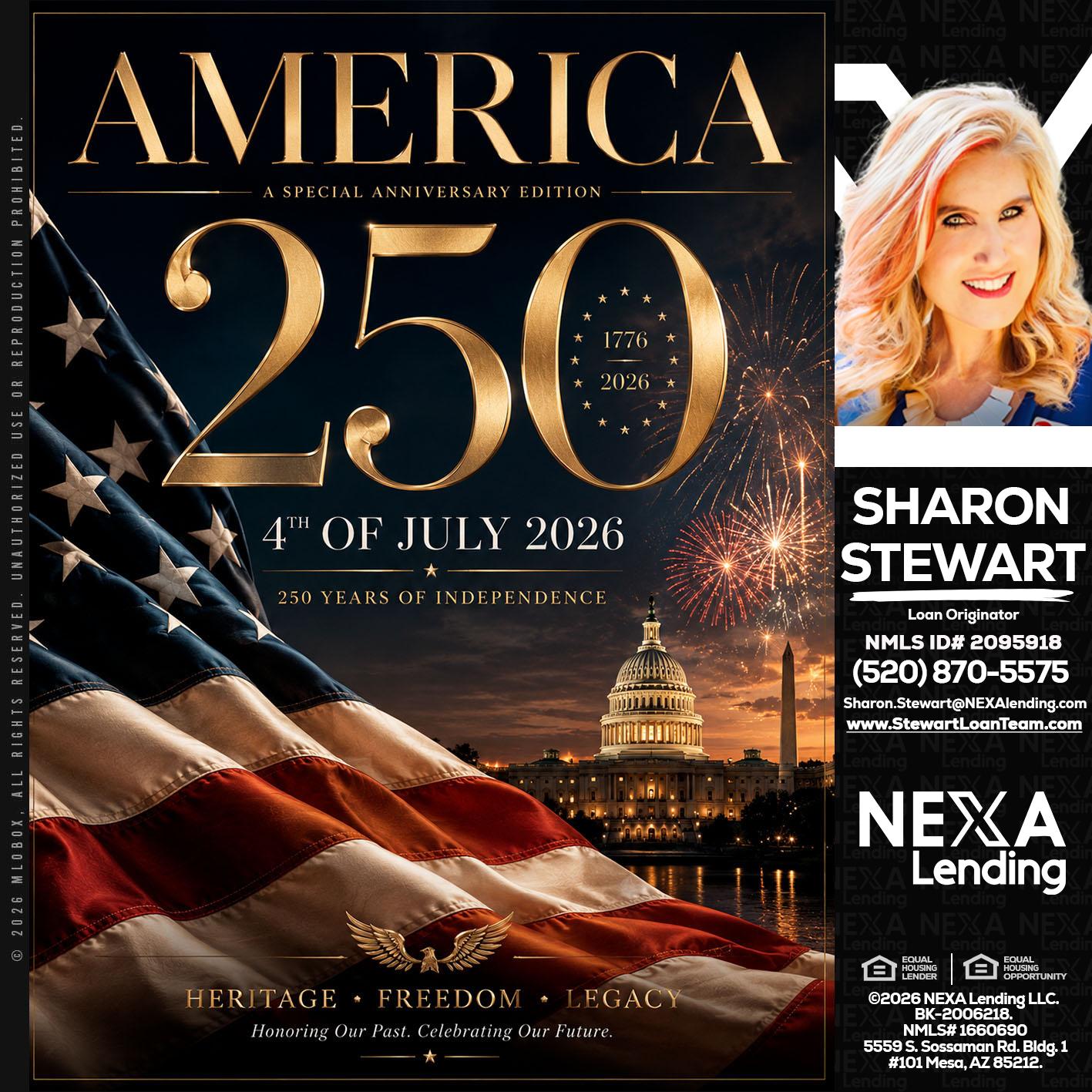 AMERICA 250 TH - Sharon Stewart -Mortgage Loan Originator