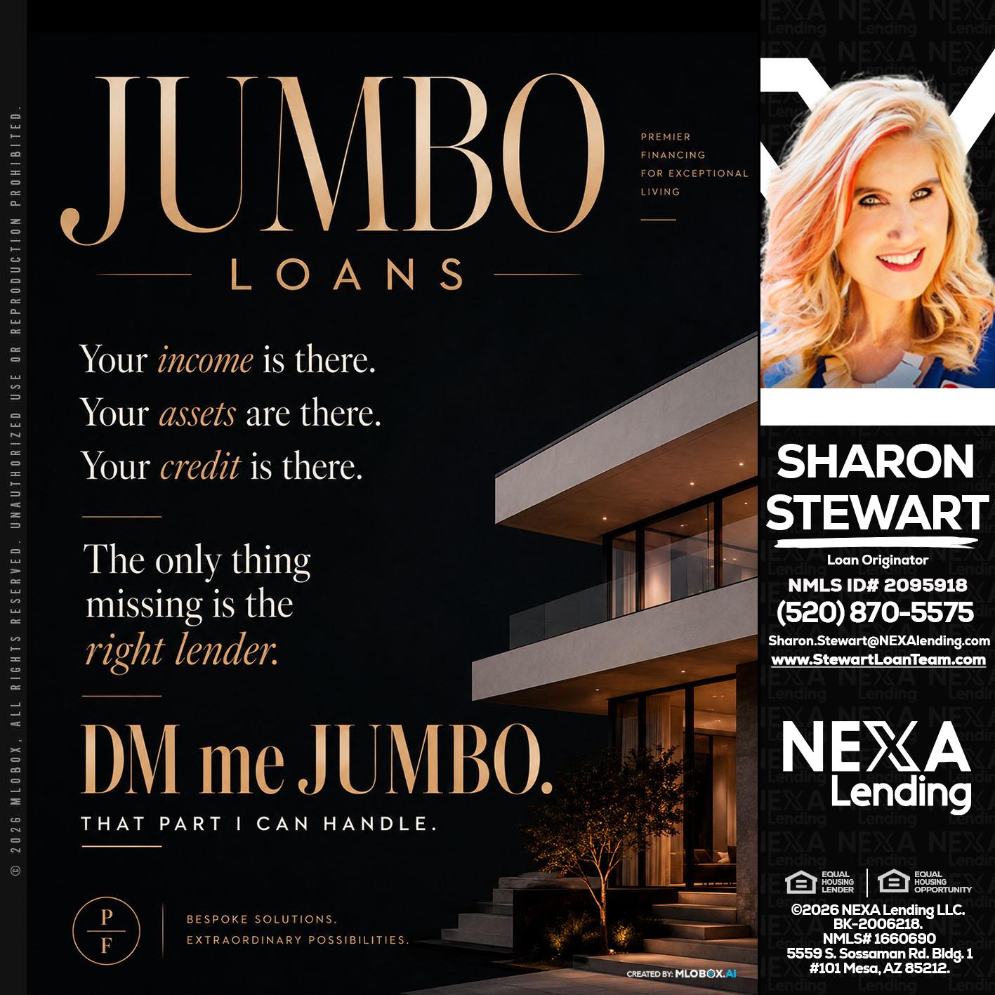JUMBO LOANS - Sharon Stewart -Mortgage Loan Originator