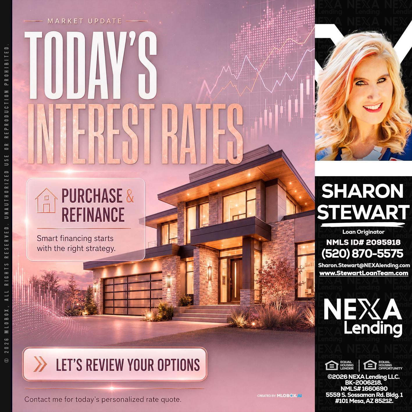 todays interest rates - Sharon Stewart -Mortgage Loan Originator