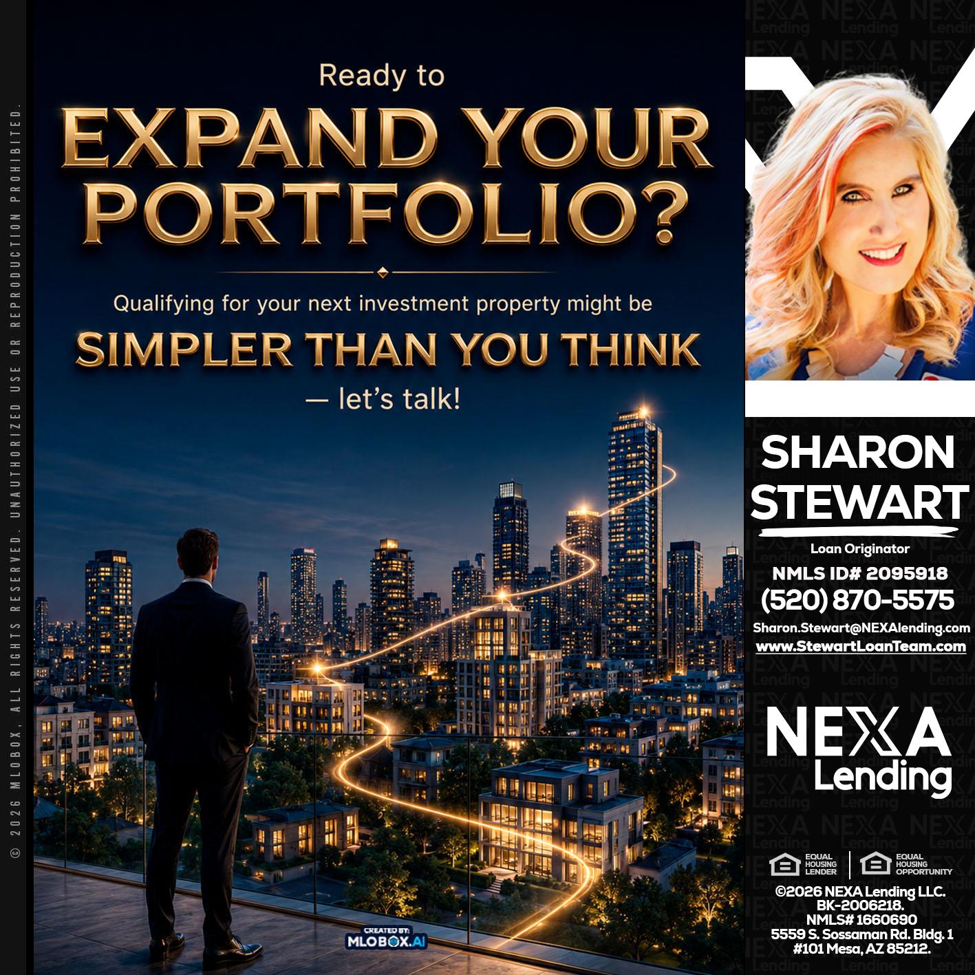 expand you portfolio - Sharon Stewart -Mortgage Loan Originator